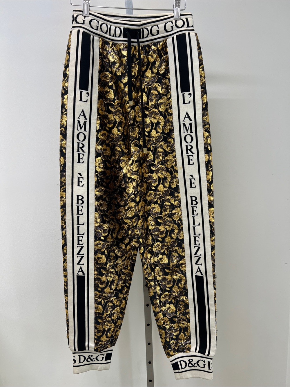 D&G Black and Gold Baroque Jogger Pants